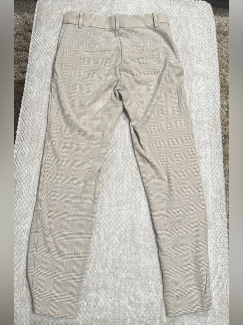 H&M Beige Plaid Straight-Leg Dress Pants - Picture 2 of 5